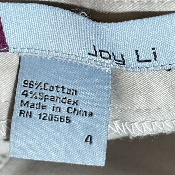 Joy Li Tan Cotton/Spandex Shirttail Skirt Sz 4 - Picture 6 of 7